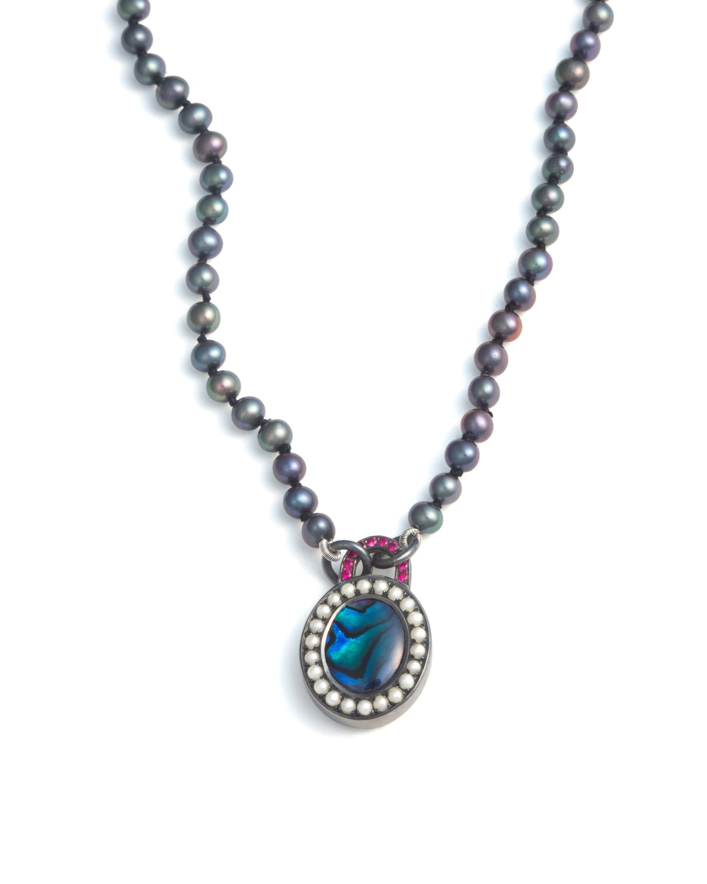 Orbit Necklace | Pearl & Ruby