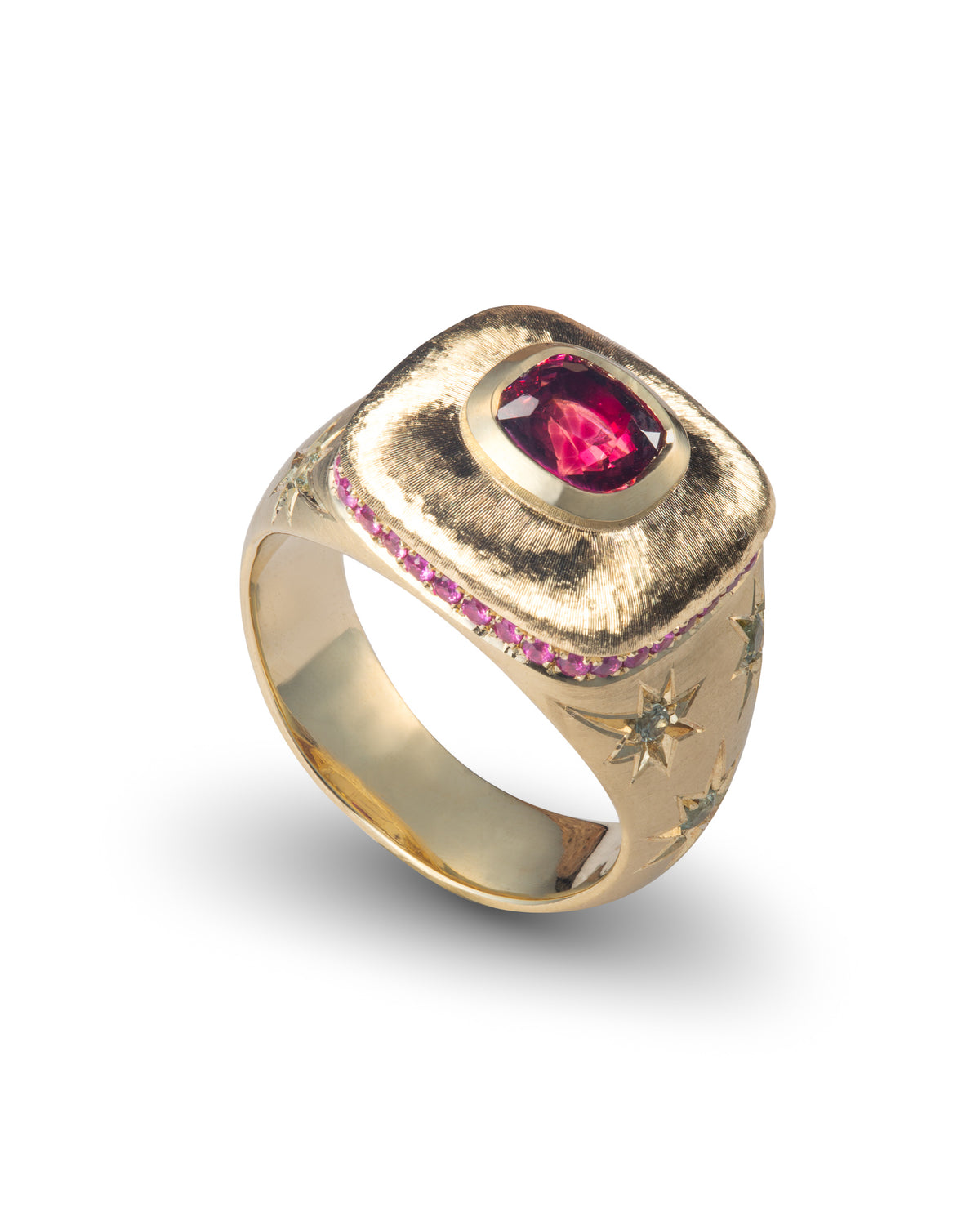 Samad Rind Silk Signet Ring | Spinel & Sapphire – Balint Samad