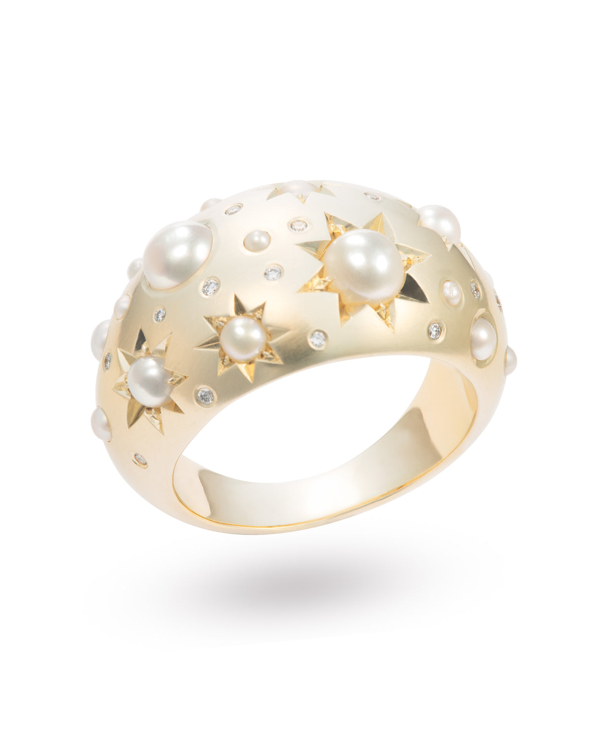 Samad Rind Stargazer XL Bombé Ring | Pearl – Balint Samad